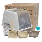 Arenero tipo iglu para gatos grandes pala obsequio